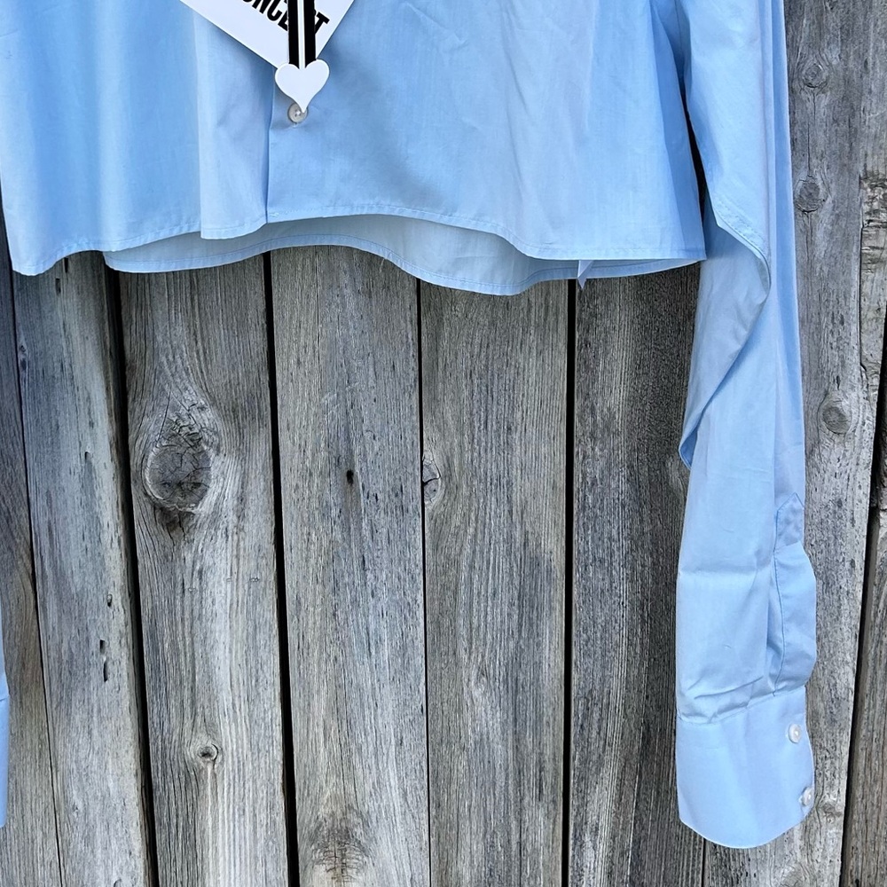 NWT Kkoncept Blue Bubble Crop Shirt Cotton L - Picture 7 of 16